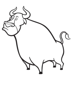 Sketch Ox Kids Coloring Pdf, Free Vectors File